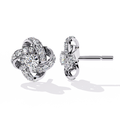 Infinity Bloom Diamond Stud Earrings