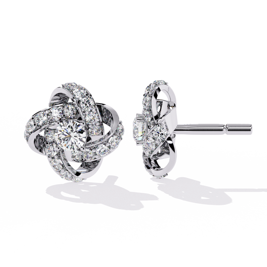 Infinity Bloom Diamond Stud Earrings