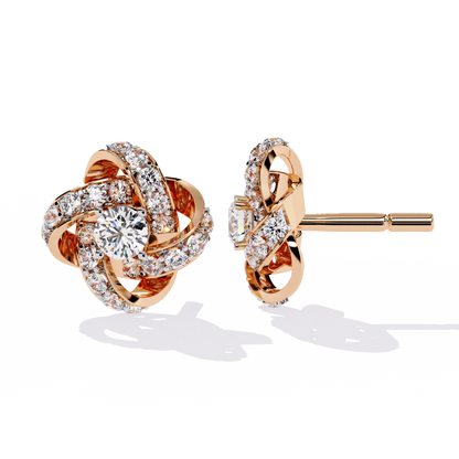 Infinity Bloom Diamond Stud Earrings