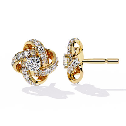Infinity Bloom Diamond Stud Earrings