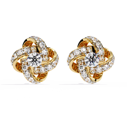 Infinity Bloom Diamond Stud Earrings