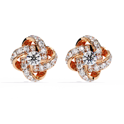 Infinity Bloom Diamond Stud Earrings