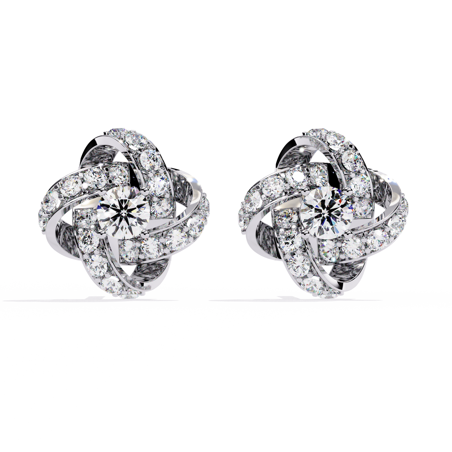 Infinity Bloom Diamond Stud Earrings