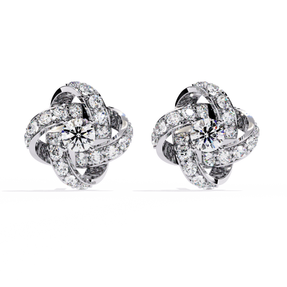 Infinity Bloom Diamond Stud Earrings