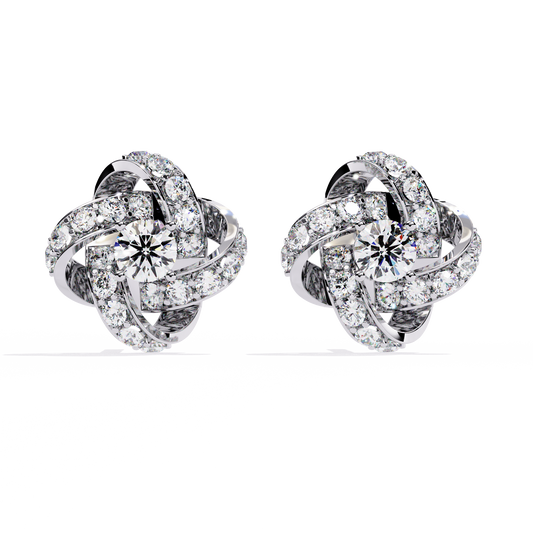 Infinity Bloom Diamond Stud Earrings