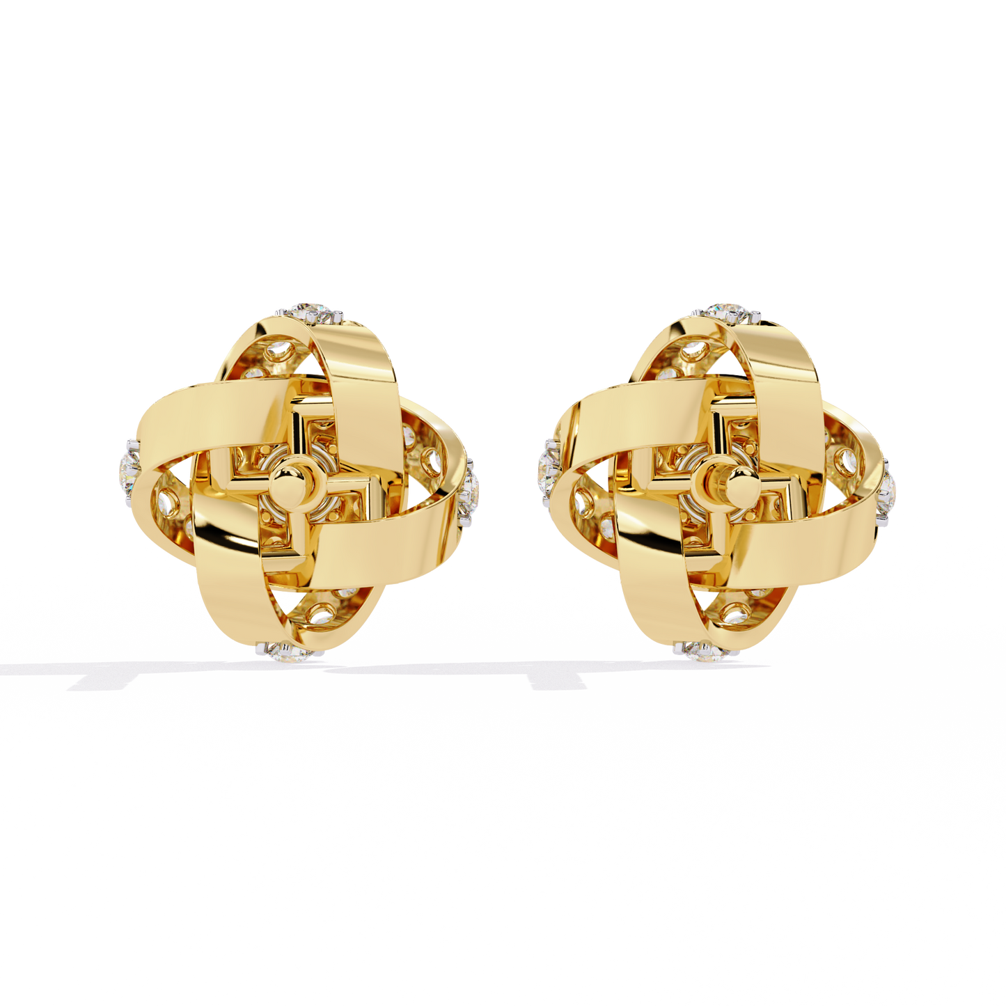 Infinity Bloom Diamond Stud Earrings