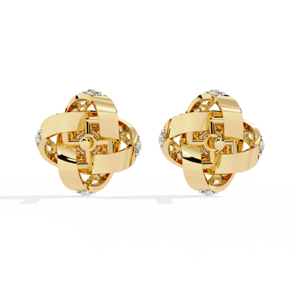 Infinity Bloom Diamond Stud Earrings