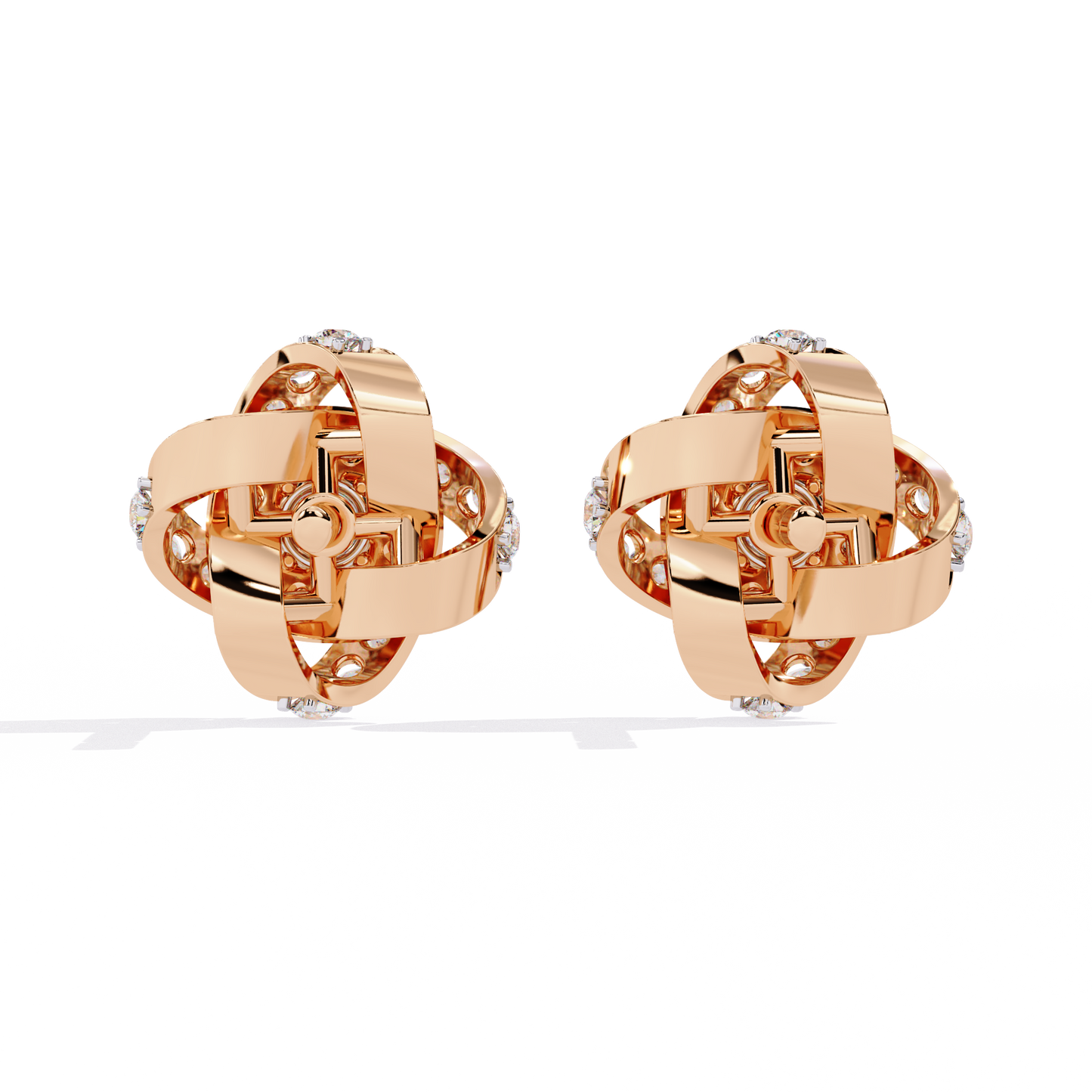 Infinity Bloom Diamond Stud Earrings