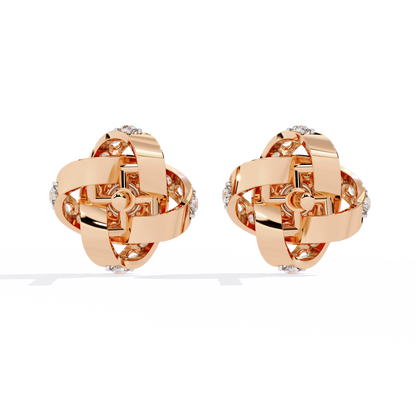 Infinity Bloom Diamond Stud Earrings