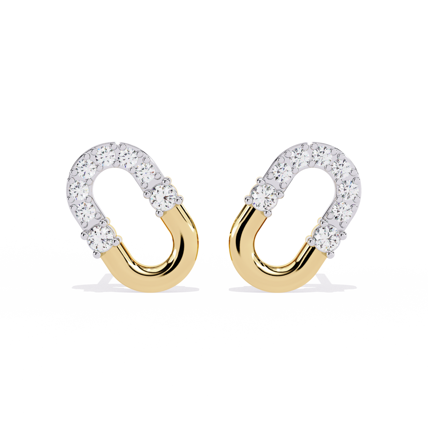Seren Oval Diamond Hoop Earrings