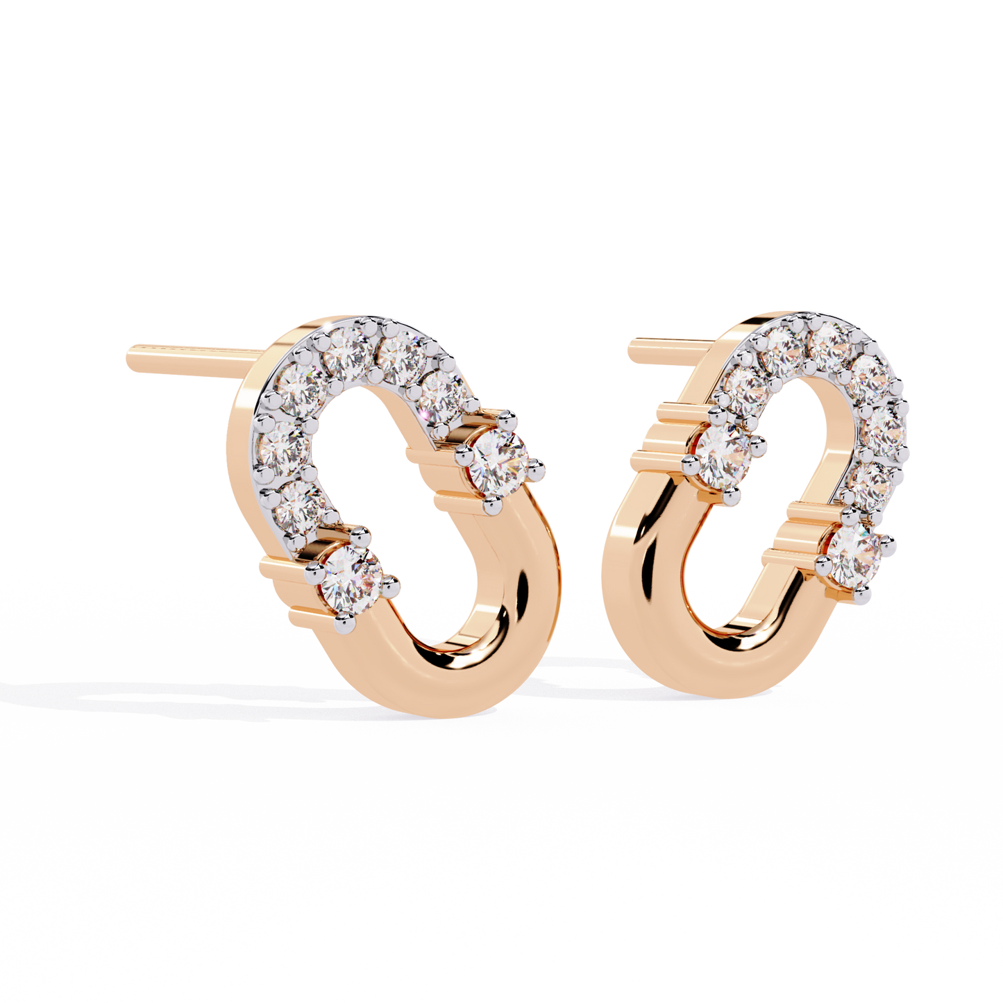 Seren Oval Diamond Hoop Earrings