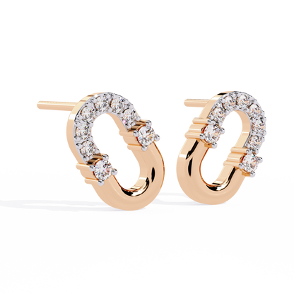 Seren Oval Diamond Hoop Earrings