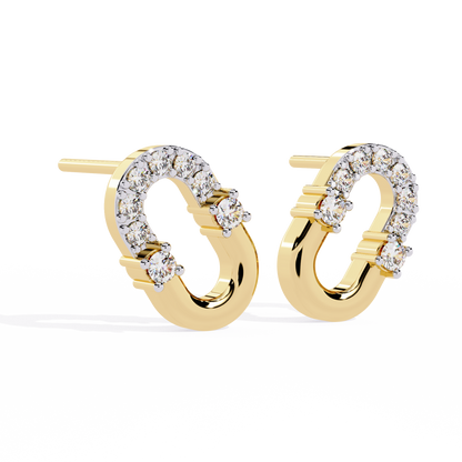 Seren Oval Diamond Hoop Earrings