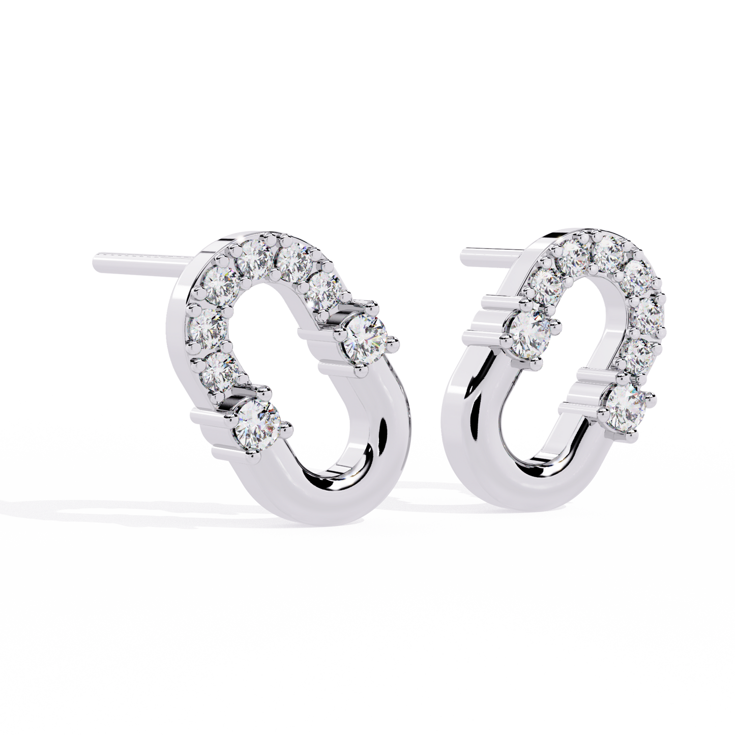 Seren Oval Diamond Hoop Earrings