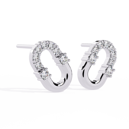 Seren Oval Diamond Hoop Earrings