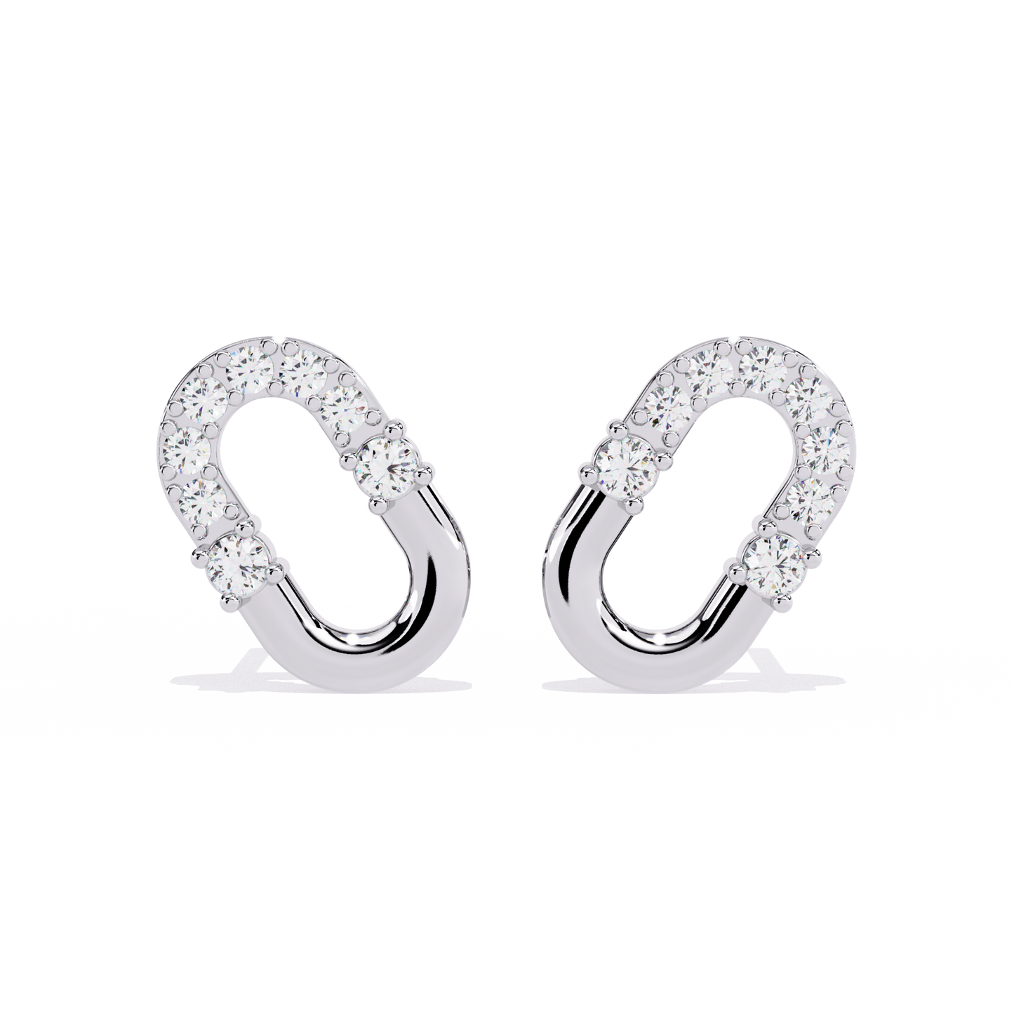 Seren Oval Diamond Hoop Earrings