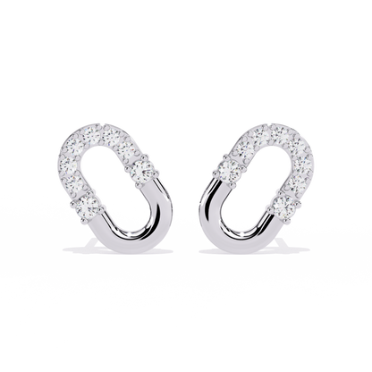 Seren Oval Diamond Hoop Earrings