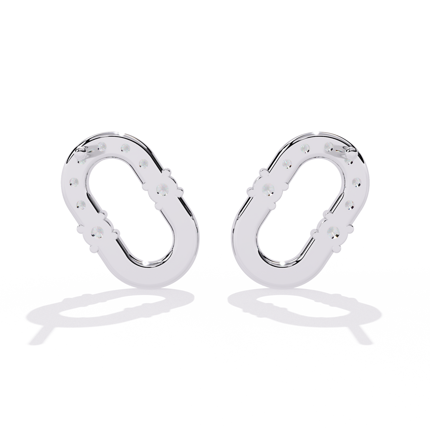 Seren Oval Diamond Hoop Earrings