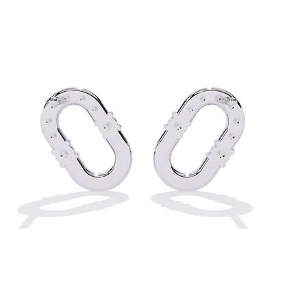 Seren Oval Diamond Hoop Earrings