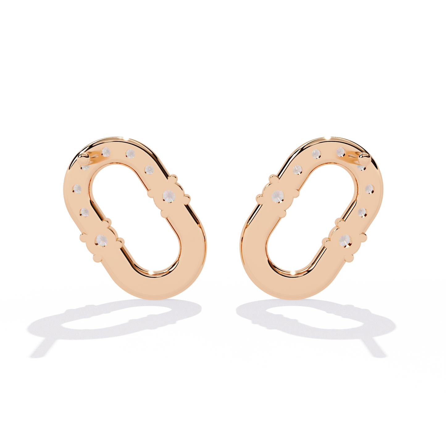 Seren Oval Diamond Hoop Earrings