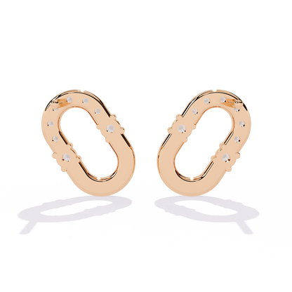 Seren Oval Diamond Hoop Earrings