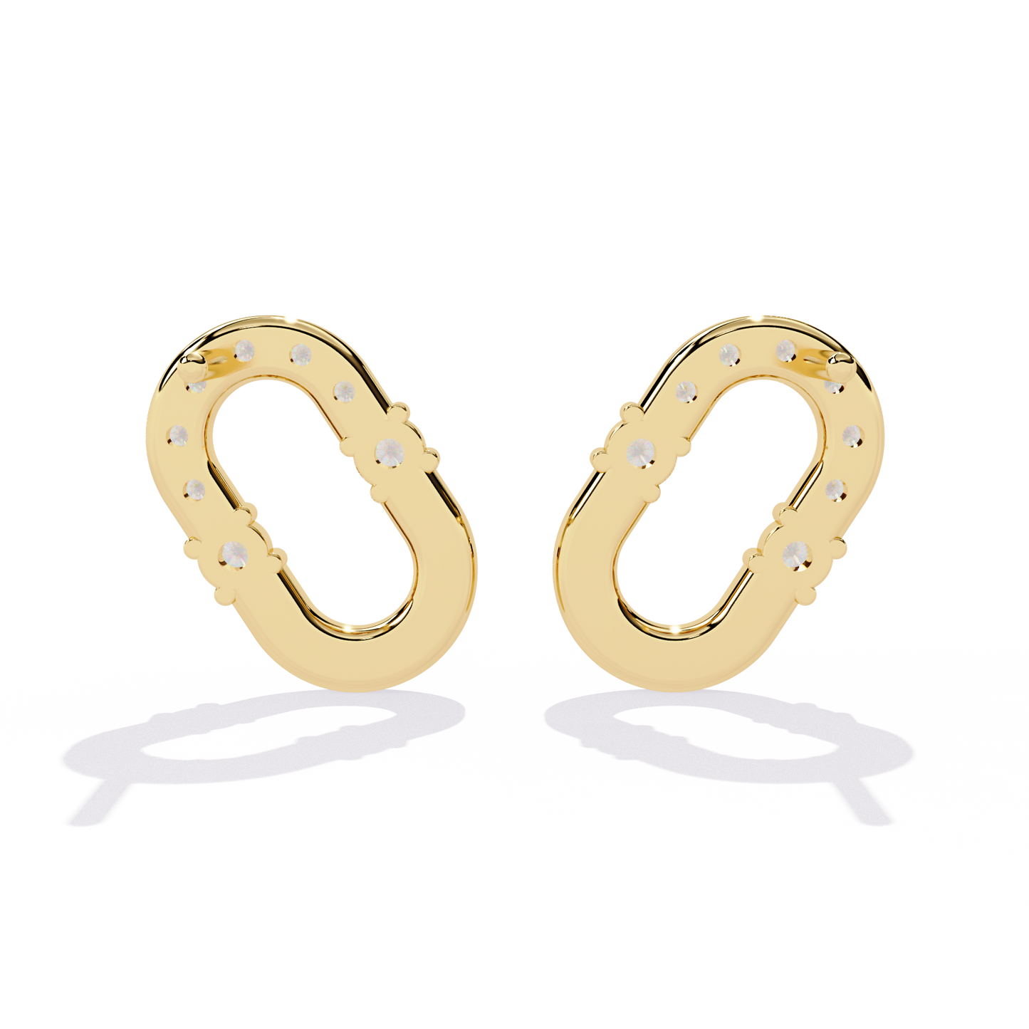 Seren Oval Diamond Hoop Earrings