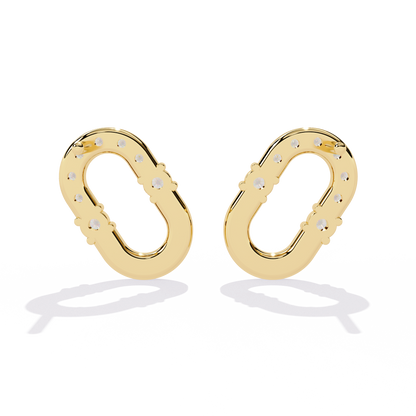 Seren Oval Diamond Hoop Earrings