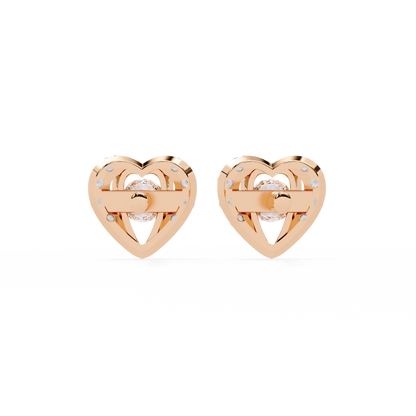 Amora Heart Diamond Stud Earrings