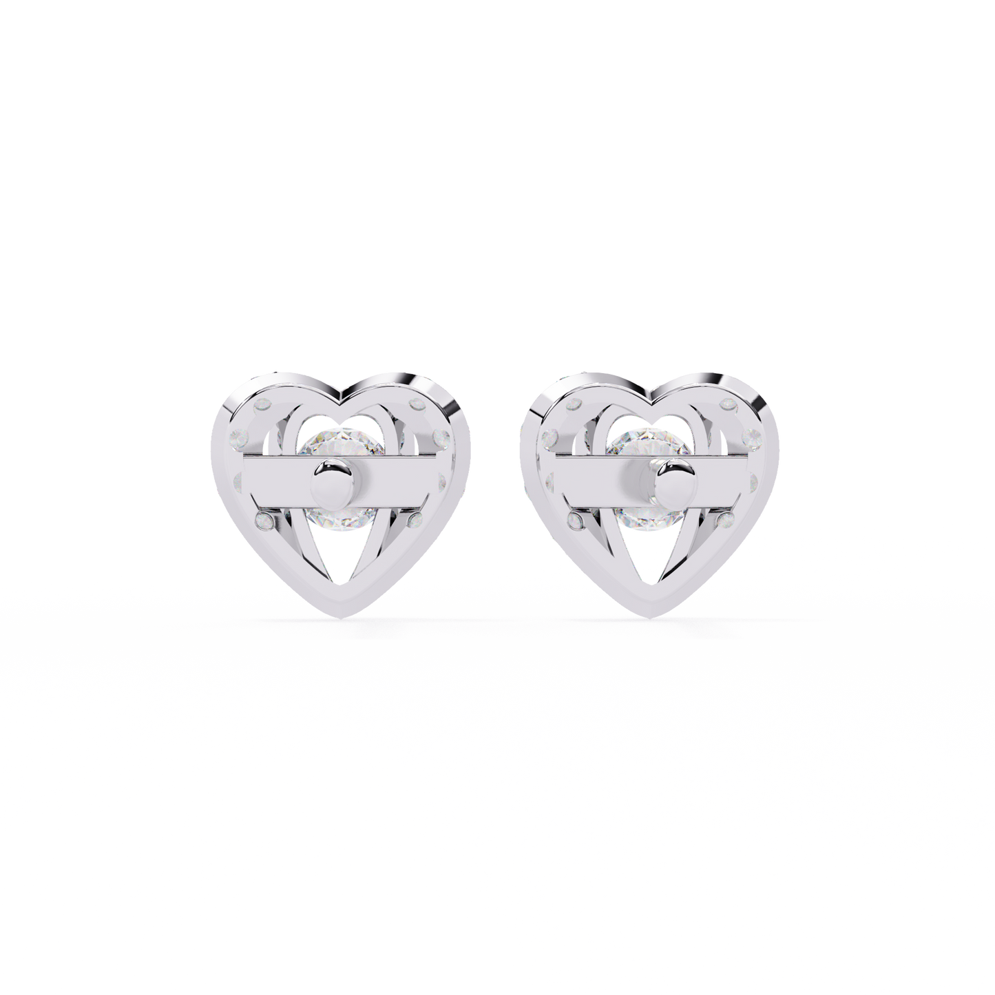 Amora Heart Diamond Stud Earrings