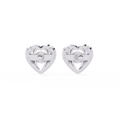 Amora Heart Diamond Stud Earrings