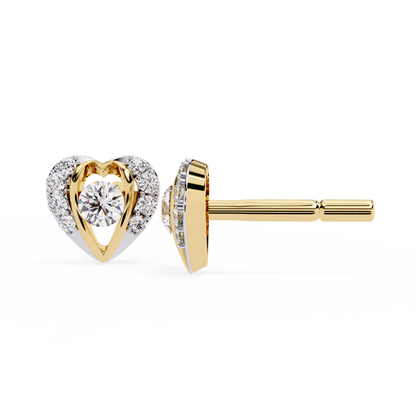 Amora Heart Diamond Stud Earrings