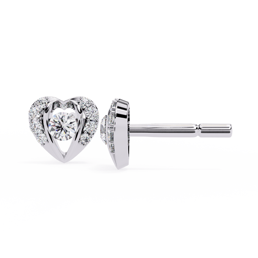 Amora Heart Diamond Stud Earrings
