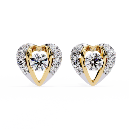 Amora Heart Diamond Stud Earrings