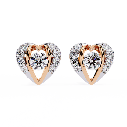 Amora Heart Diamond Stud Earrings