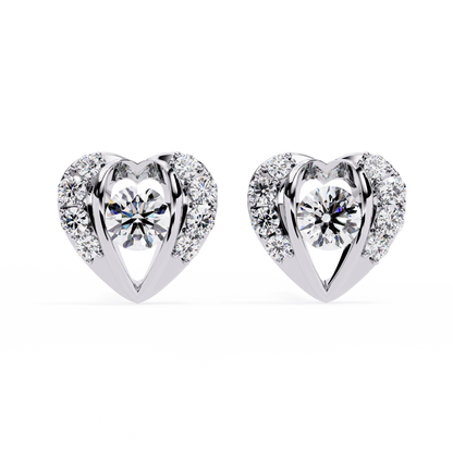 Amora Heart Diamond Stud Earrings