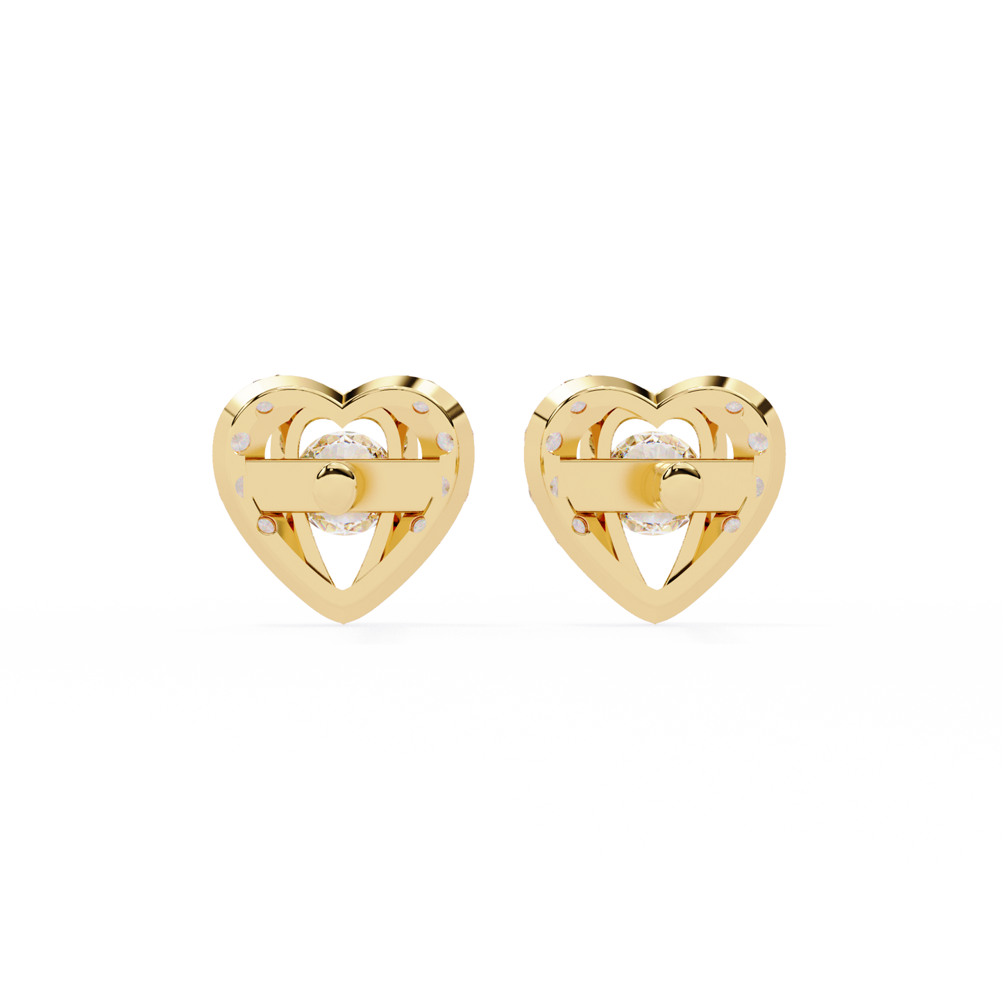 Amora Heart Diamond Stud Earrings