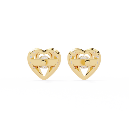 Amora Heart Diamond Stud Earrings
