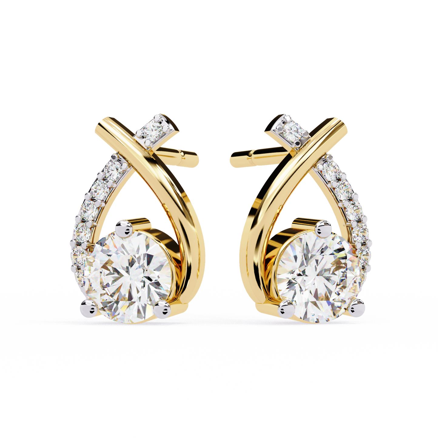 Eterna Twist Solitaire Earrings