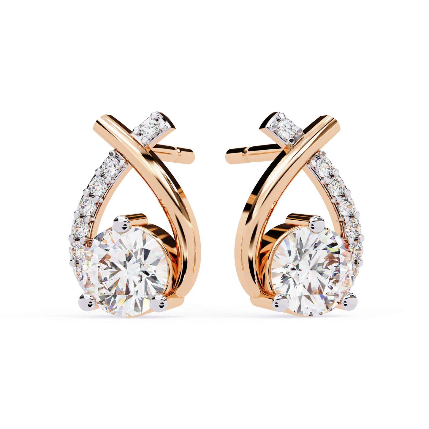Eterna Twist Solitaire Earrings
