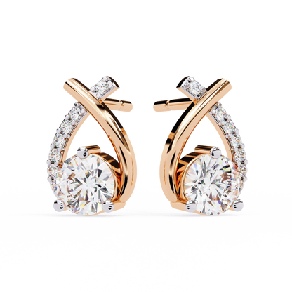 Eterna Twist Solitaire Earrings