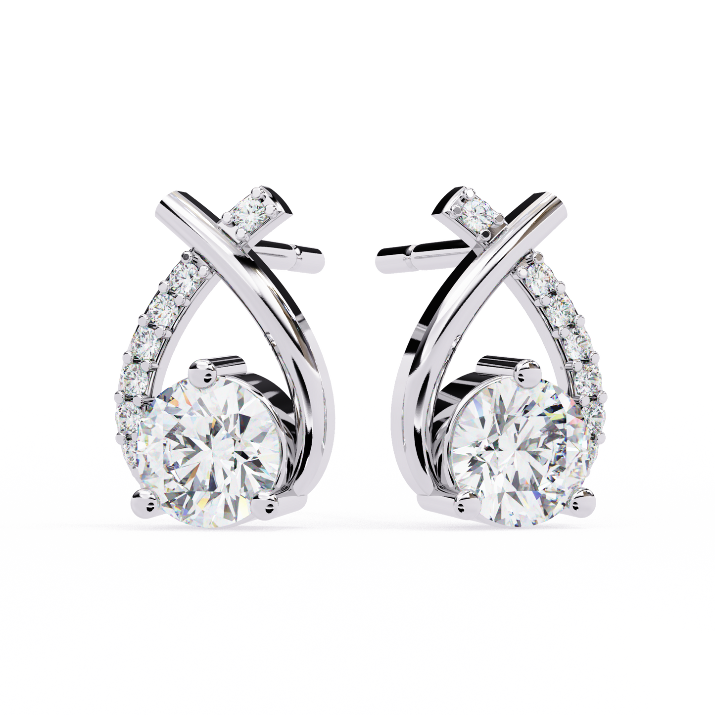 Eterna Twist Solitaire Earrings