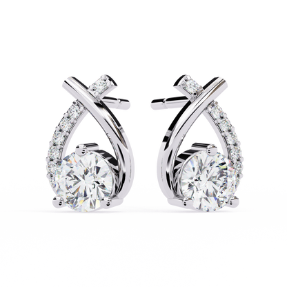 Eterna Twist Solitaire Earrings