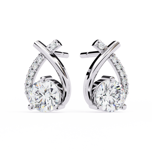 Eterna Twist Solitaire Earrings