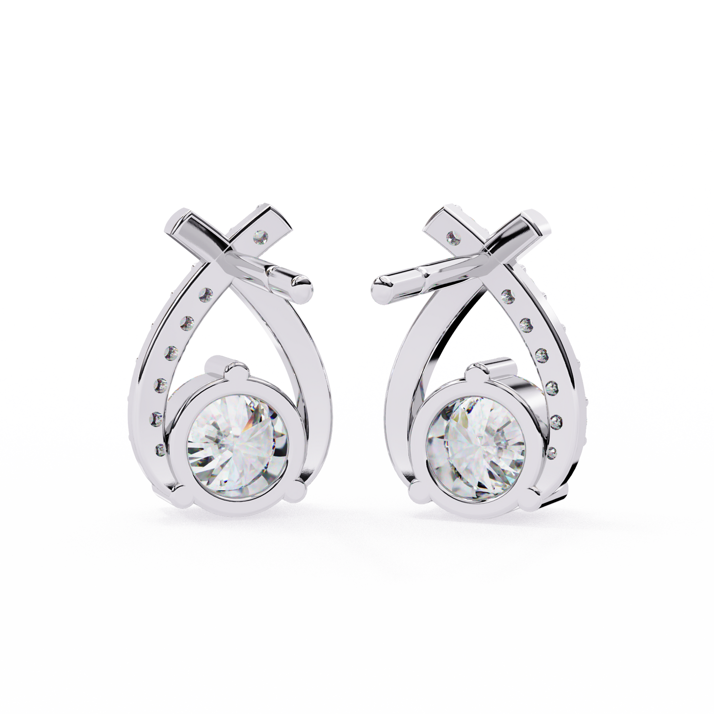 Eterna Twist Solitaire Earrings