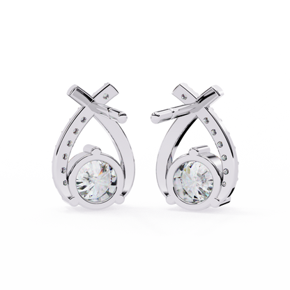 Eterna Twist Solitaire Earrings