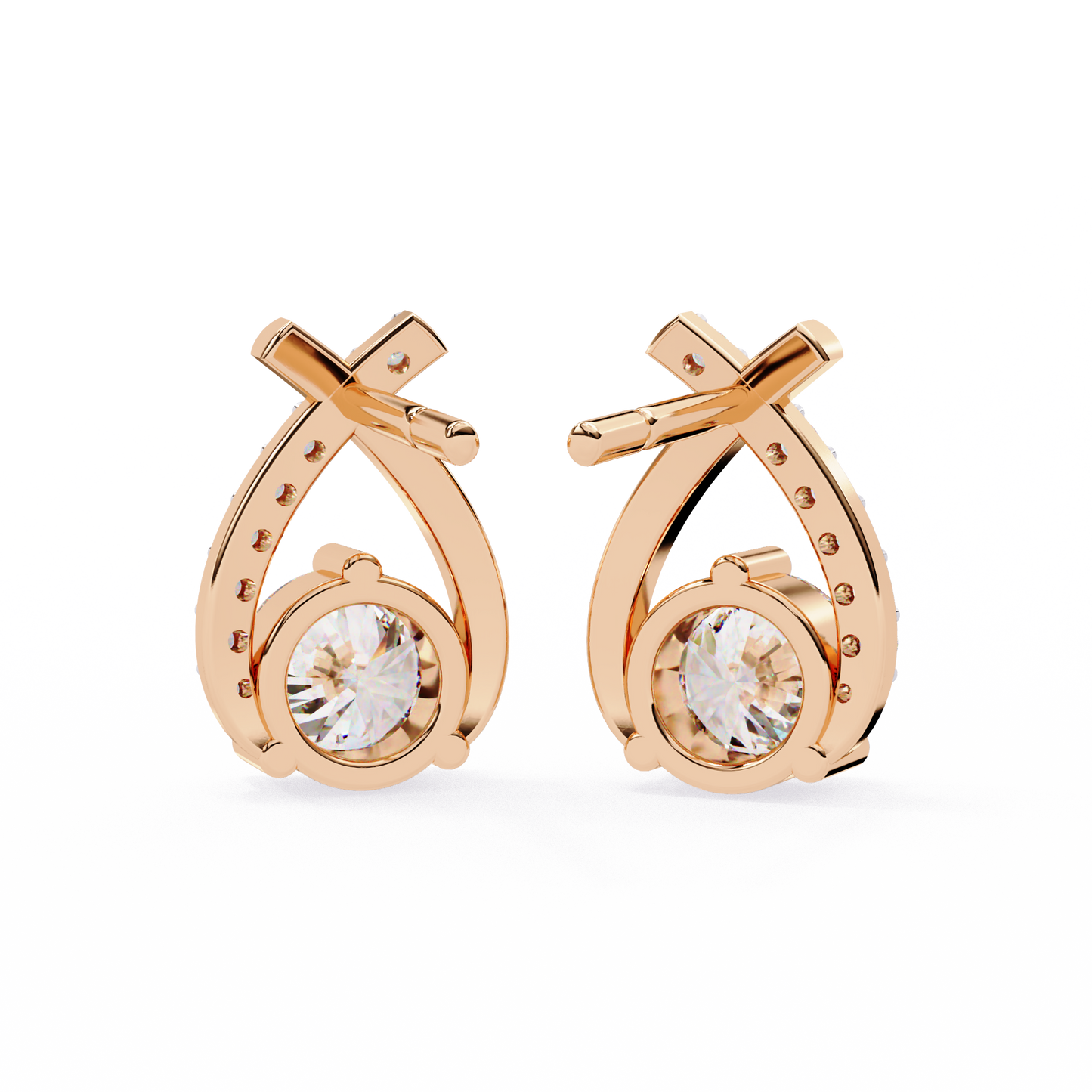 Eterna Twist Solitaire Earrings