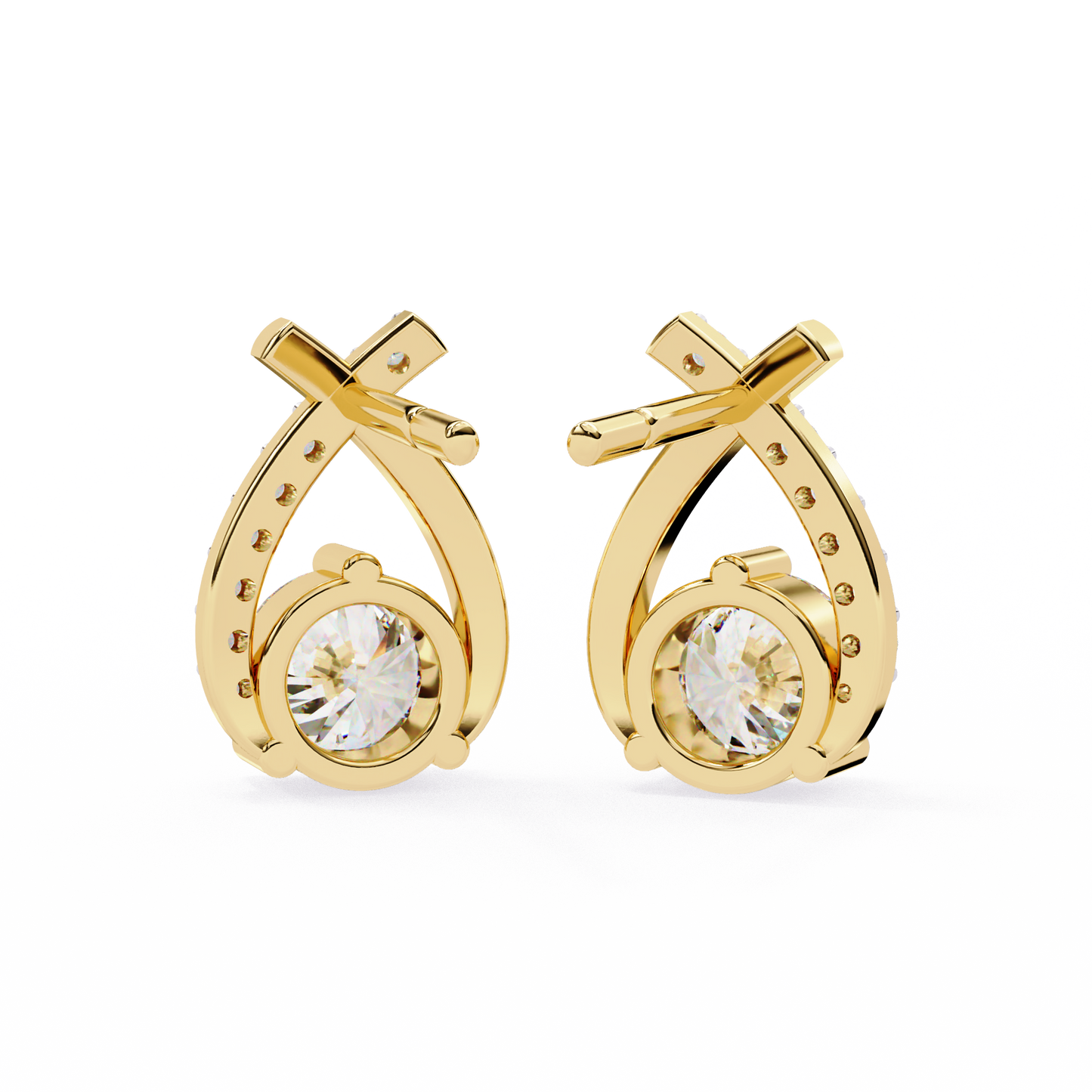 Eterna Twist Solitaire Earrings