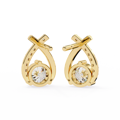Eterna Twist Solitaire Earrings