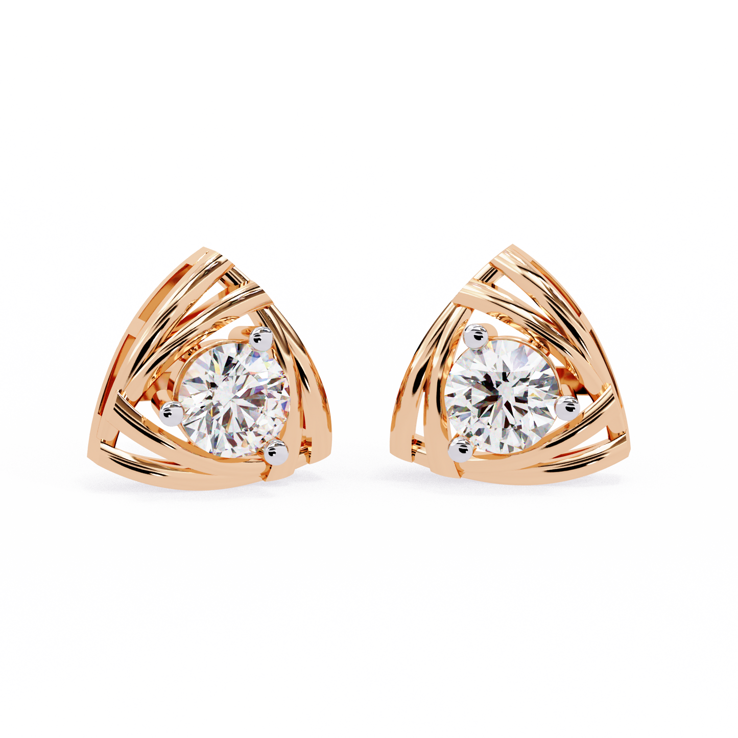 Trinity Radiant Stud Earrings