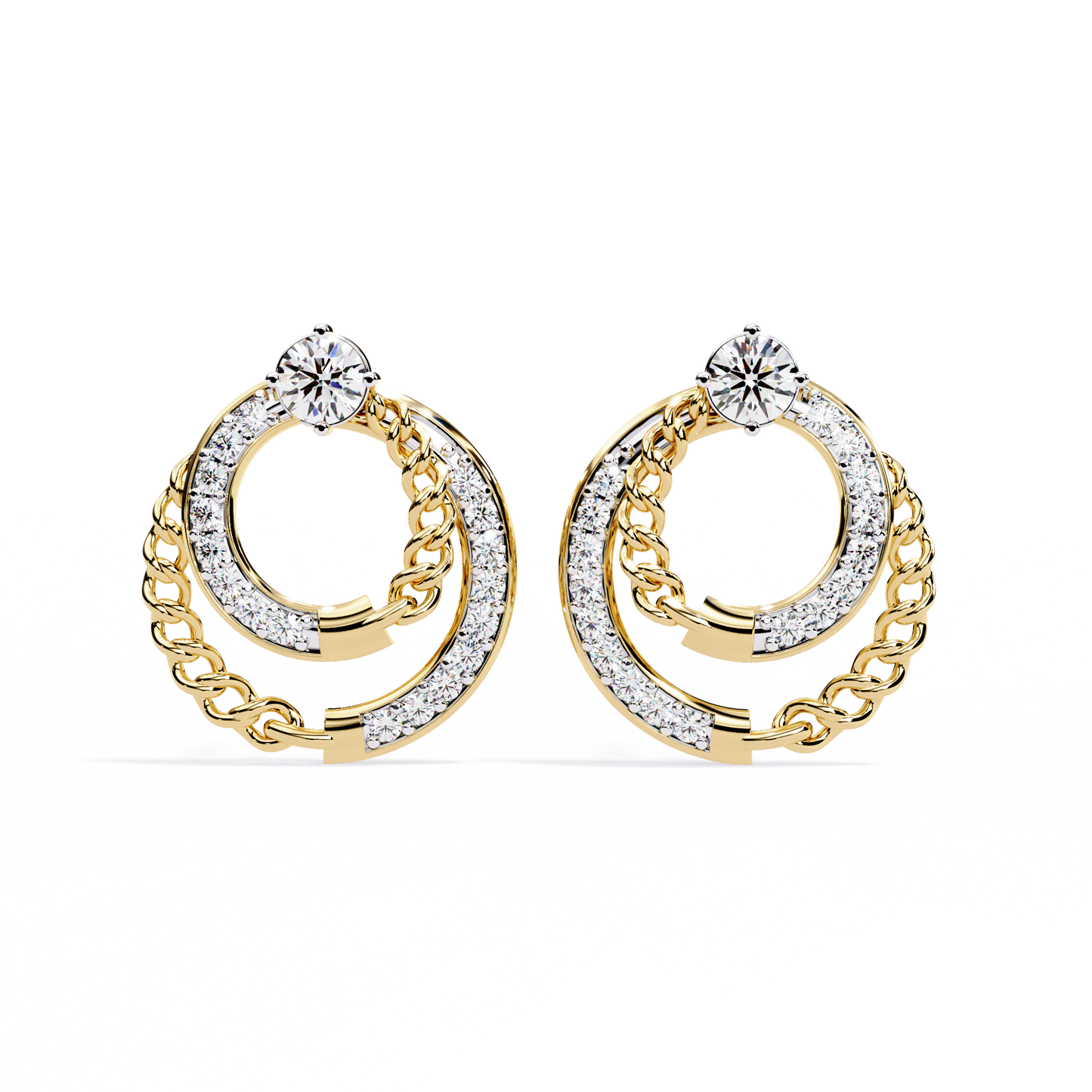Twilight Interlock Diamond Circle Earrings